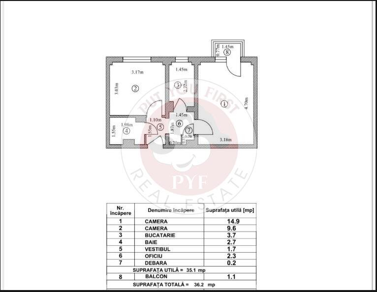 Huedin | 2 camere | 36mp | Decomandat | B11878